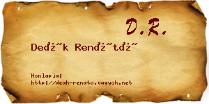 Deák Renátó névjegykártya